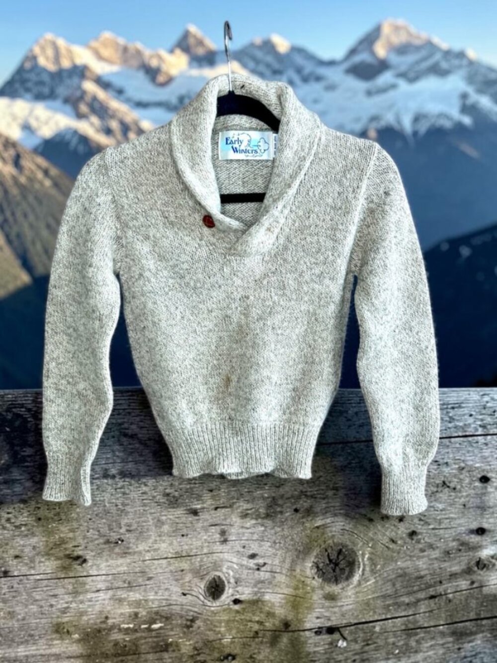 Early Winters Vintage Boy's Rag Wool Shawl Collar Elbow Patches Size Medium